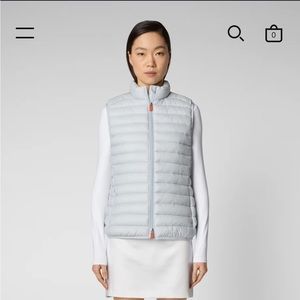 NWOT Save the Duck Charlotte Puffer Vest in Foam Gray